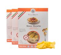 Gustamente Pasta Senza Glutine all’Uovo Trafilata al Bronzo. Mezze Maniche Fonte di Proteine Senza Conservanti e a Basso Contenuto di Zucchero. Made In Italy - 3 x 200g