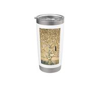 Gustav Klimt Albero della Vita Dipinto Botanico Bicchiere termico in acciaio inox doppia parete