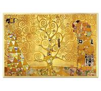 Gustav Klimt - Albero Della Vita - Tela + Cornice Oro Immagine - 73x53cm -