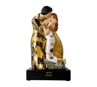 Gustav Klimt Dekofigur il Bacio H.33cm su Base di Legno GOEBEL Porcellana