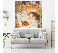 Gustav Klimt Donna che tiene un bambino Quadro su tela Poster Stampe Marmo Arte della parete Pittura Immagini Modern Home Decor 60x60cm Frameless