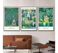 Gustav Klimt Giardino di fiori verdi Flora Lady Wall Art Minimalista Stampa su tela Pittura Poster per arredamento moderno per la casa 30x40cm - 3 pezzi senza cornice