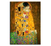 Gustav Klimt - il Bacio - 60x90cm Stile Liberty Tela Stampa Artistica Parete
