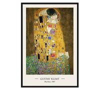 Gustav Klimt - Il Bacio - Tela Con Cornice Opera D'Arte - 93x63cm - G114456