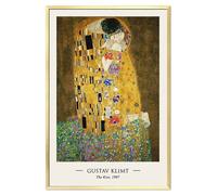 Gustav Klimt - il Bacio - Tela con Telaio Arte Immagine - 93x63cm - G114457