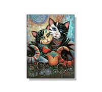Gustav Klimt Poster Astratto Animale Gatto Arte da Parete Gustav Klimt Dipinto su Tela e Stampe per la Decorazione della Casa Soggiorno Immagine 50x70cm Senza Cornice