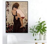 Gustav Klimt Poster e stampe Una madre che tiene in braccio un bambino Dipinto ad olio su tela per soggiorno Decorazioni per la casa Quadro su tela 50x70cm Senza cornice