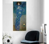 Gustav Klimt, signora in blu, pittura a olio su tela famosa arte poster stampa immagine decorazione della parete decorazione di interni della casa 50x100 cm senza cornice