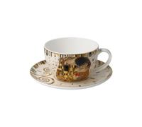 Gustav Klimt Tazza Con Saucer Il Bacio 250ml Bianco Oro Goebel Porcellana