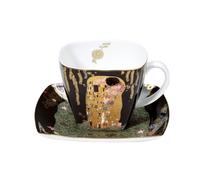 Goebel Tazza di Caffè Con Piattino Gustav Klimt " il Bacio " Nuovo / Conf. Orig.