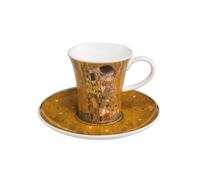 Gustav Klimt Tazza Da Caffè Con Il Bacio Bordo Dorato H. 8cm Goebel Porcellana