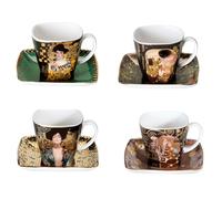 Gustav Klimt Tazza Espresso Con Piattino Angolare Tutti Motivo GOEBEL Porcellana