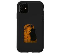 Gustav Klimt The Kiss Cat Parodia Art Nouveau Funny Cats Custodia per iPhone 11