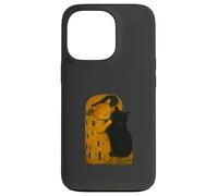 Gustav Klimt The Kiss Cat Parodia Art Nouveau Funny Cats Custodia per iPhone 13 Pro