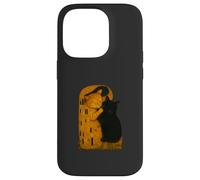 Gustav Klimt The Kiss Cat Parodia Art Nouveau Funny Cats Custodia per iPhone 14 Pro