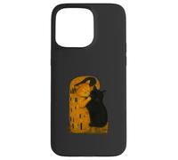 Gustav Klimt The Kiss Cat Parodia Art Nouveau Funny Cats Custodia per iPhone 15 Pro Max
