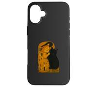 Gustav Klimt The Kiss Cat Parodia Art Nouveau Funny Cats Custodia per iPhone 16 Plus
