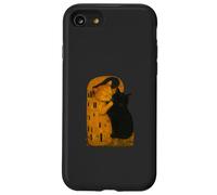 Gustav Klimt The Kiss Cat Parodia Art Nouveau Funny Cats Custodia per iPhone SE (2020) / 7 / 8