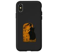 Gustav Klimt The Kiss Cat Parodia Art Nouveau Funny Cats Custodia per iPhone X/XS
