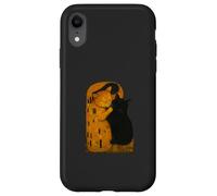Gustav Klimt The Kiss Cat Parodia Art Nouveau Funny Cats Custodia per iPhone XR