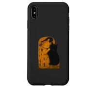Gustav Klimt The Kiss Cat Parodia Art Nouveau Funny Cats Custodia per iPhone XS Max
