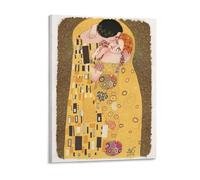 Gustav klimts - Quadro su tela con cornice astratta "Il bacio" con rivestimento impermeabile e finitura lucida, per interni eleganti