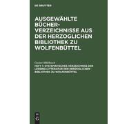 Gustav Milchsac Systematisches Verzeichniß Der Lessing-Litter (Copertina rigida)