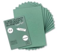 GUSTAV NEUSER - 25 fogli di carta kraft vintage, colore verde eucalipto, DIN A4, 21 x 29,7 cm, 210 x 297 mm, 240 g/m², carta naturale riciclata
