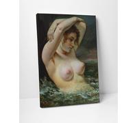 Gustave Courbet Donna tra le Onde Stampa su Tela Cotone Vernice Pennellate