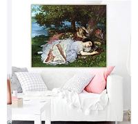 Gustave Courbet《Le ragazze sulle rive della Senna》Dipinto a olio su tela Opera d'arte Immagine Sfondo Decorazione murale Home Stampa poster 80x110cm Senza cornice