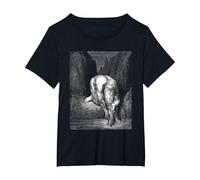 Gustave Dore Illustrazioni Dante Alighieri Divina Commedia Maglietta, Donna Plus-Size, Nero, 2X