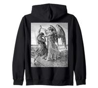 Gustave Dore Jacob Lotta con l'Angelo 1855 Felpa con Cappuccio