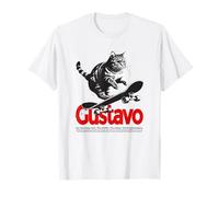GUSTAVO - Nome ragazzo simpatico con gatto e skateboard Maglietta