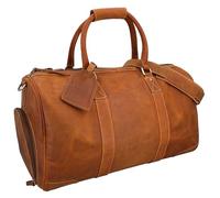 Gusti Davide - Borsa da viaggio in pelle per uomo e donna, con scomparto per scarpe, borsa a tracolla, in pelle, colore: marrone, marrone, Stile retr