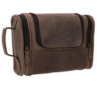 Gusti Leder studio"Chester" borsa per comestici con interno impermeabile beauty case da viaggio cosmetici unisex marrone 2H30-20-4wp