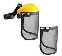 GUSTO 2 Pezzi Visiera Casco Decespugliatore Protettivo Rete in Acciaio Regolabile Sollevabile Protezione per Viso Occhi Protettiva Giardinaggio 1 Struttura con 2 Reti Taglia Erba (2 Pezzi)