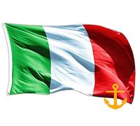 GUSTO Bandiera Italia Nautica 90 x 150 cm con 2 Occhielli in Metallo Resistente alle Intemperie e Sbandieramento Barca Mare Spiaggia (Tessuto Nautico 115grs)