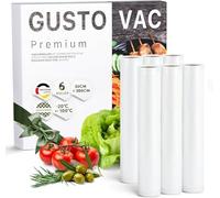 GustoVac 6 rotoli di pellicola per sottovuoto di alta qualità: 6 x 30 x 300 cm, con tempesta in rilievo, senza BPA, antistrappo, antiaroma, per macchina sottovuoto, per sottovuoto