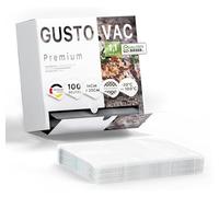 GustoVac Sacchetti per sottovuoto per alimenti plastica goffrati 16x25cm trasparenti - 100 Sacchetti buste sottovuoto per alimenti - Buste per sottovuoto per alimenti sacchetti sottovuoto