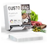 GustoVac Sacchetti per sottovuoto per alimenti plastica goffrati 20x30cm trasparenti - 100 Sacchetti buste sottovuoto per alimenti - Buste per sottovuoto per alimenti sacchetti sottovuoto