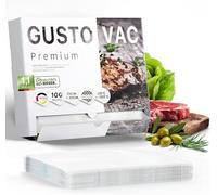GustoVac Sacchetti per sottovuoto per alimenti plastica goffrati 25x35cm trasparenti - 100 Sacchetti buste sottovuoto per alimenti - Buste per sottovuoto per alimenti sacchetti sottovuoto