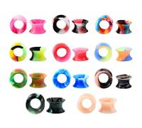 GUSXPPD 11 Paia Di Tunnel Auricolari In Silicone, Tunnel In Silicone Per La Carne, Tunnels Per Le Orecchie, Espansori A Doppia Svasatura,Tappi Flessibili Per Della Carne Colori Misti 6-16mm (16MM)
