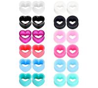 GUSXPPD 12 paia di dilatatori in silicone, 4 - 16 mm, set di dilatatori per orecchie in silicone, set di tunnel flessibili extra, orecchini dilatatori, piercing per orecchio, gioielli per donne e