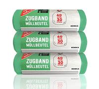 Gut & Günstig Sacchetto per la spazzatura 60 l (30 pezzi) - Confezione da 3 - Antistrappo e liquido (3 x 30 pezzi)