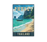 GUTAITER Poster artistico da parete con stampa artistica da parete in Thailandia di Phuket, attraente, stile retrò, per stanza, 30 x 45 cm, senza cornice, stile 1