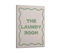 GUTAITER Poster con scritta "The Laundry Room" (lingua italiana non garantita), stampa artistica da parete in stile retrò con scritta "Girly Saga Green Laundry Rules", per aule scolastiche, 20 x 30 cm