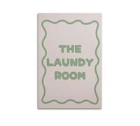 GUTAITER Poster con scritta "The Laundry Room" (lingua italiana non garantita), stampa artistica da parete in stile retrò con scritta "Girly Saga Green Laundry Rules", per aule scolastiche, 20 x 30 cm