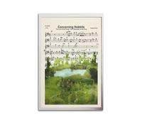 GUTAITER Poster con spartiti musicali di The Shire Concerning Hobbit, stampe artistiche da parete in stile retrò, per aule scolastiche, 50 x 75 cm, senza cornice, stile 1