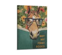 GUTAITER Stampa artistica da parete con stampa artistica da parete con scritta "Not My First Rodeo" (lingua italiana non garantita) con scritta in lingua inglese "Horse Reading" (lingua italiana non