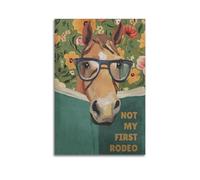 GUTAITER Stampa artistica da parete con stampa artistica da parete in stile retrò con scritta "Not My First Rodeo" (lingua italiana non garantita) e scritta in lingua inglese "Horse Reading", 30 x 45